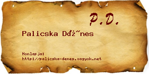 Palicska Dénes névjegykártya